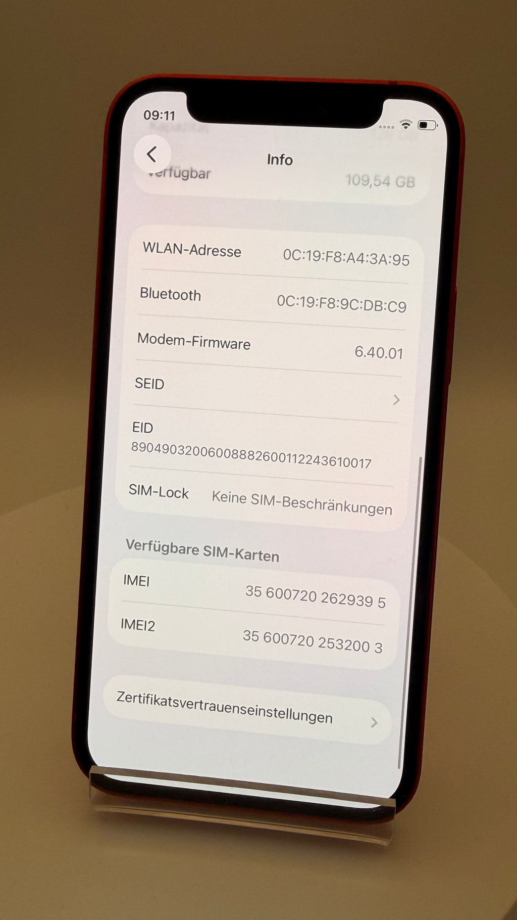 Apple iPhone 12 Mini 128 GB Product Red